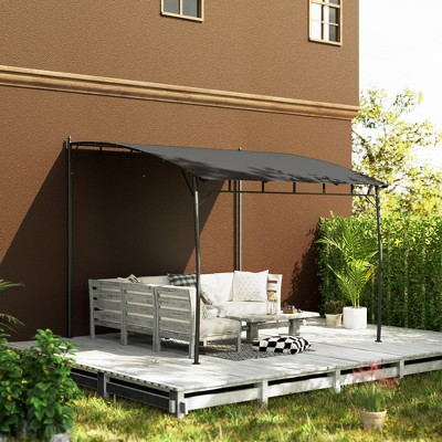 Charcoal Gray Metal Frame Pergola with UV-Resistant Canopy