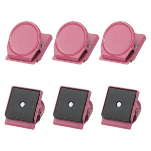 Unique Bargains Stainless Steel Hooks and Hangers Refrigerator Magnetic Clips 1.38" x 1.22" 6 Pcs - 1 of 3