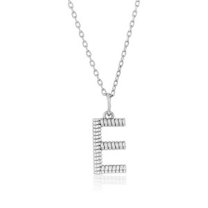 Bella Silver Sterling Silver, Rigid Design Initial 18" Pendant Necklace - 1 of 2