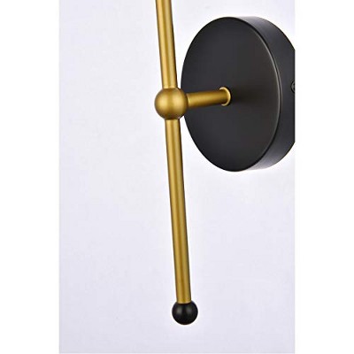 Keely Black and Brass Dimmable Iron Wall Sconce