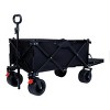 YONWAY Heavy-Duty Collapsible Utility Wagon with Expandable Tailgate,All-Terrain Beach Wheels,Adjustable Handlefor Outdoor,Beach Gear,Black - 2 of 4