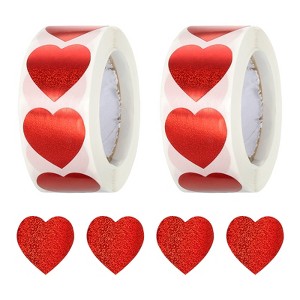 Unique Bargains Self-Adhesive Heart Decoration Sticker for Envelope Wedding 1000 Pcs - 1 of 4