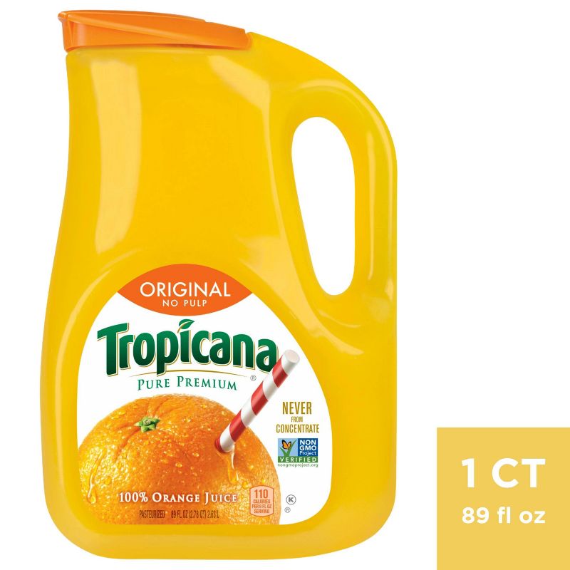 Tropicana Pure Premium No Pulp Orange Juice - 89 fl oz, 1 of 4