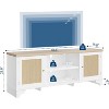 Rattan TV Stand for Living Room, Modern Entertainment Center or 70 Inch TV, Boho Media TV Console Table with Storage - 2 of 4