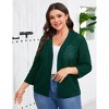 Plus Size Open Front Knit Cardigan 3/4 Sleeve Lightweight Breathable Casual Sweater Cardigan - 4 of 4