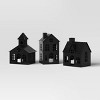 3pc Lit Metal House Decorative Christmas Figurine Set - Wondershop™ Black: Tabletop Indoor Decor, Battery-Powered - 3 of 3