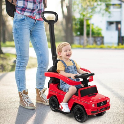 Red Mercedes Benz G350 3-in-1 Ride-On Push Car with Canopy