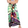 LA LEELA Women's Vacation Swimsuit Holiday Bathing Suit Sarong Wrap Swimwear Cover up Wraps One Size Green Flower - 2 of 3