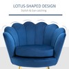 Aghana Digitals Blue Lotus Design Accent Chair with Soft Velvet Cushions & Gold Steel Legs for - 4 of 4
