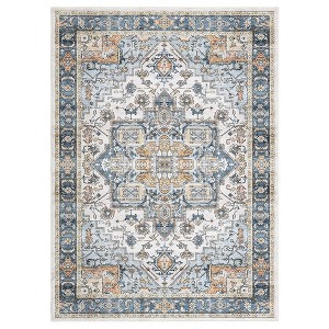 Garvee Vintage Area Rug -Stain Resistant,Indoor Non Slip No Pile -Distressed Area Rug Carpet for Bedroom/ DinningRoom/Nursery Home Office - 1 of 4