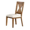 Royal Hampton Dining Side Chair Set of 2, Hourglass Back, Rustic Oak Brown Wood - 3 of 4
