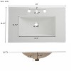 Mshliw 30" Modern Bathroom Vanity with Ceramic Sink, Tempered Glass Doors, Matte Black Handles & Rubber Wood Frame - 3 of 4