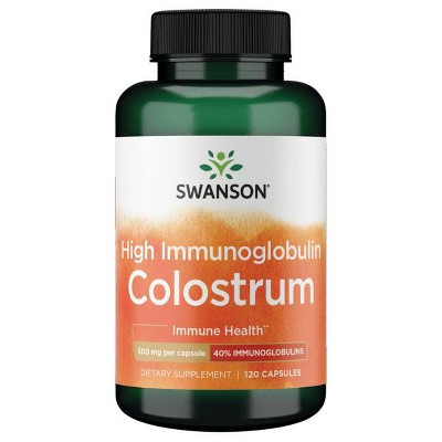 Swanson High Immunoglobulin Colostrum 500 mg 120 Capsules.