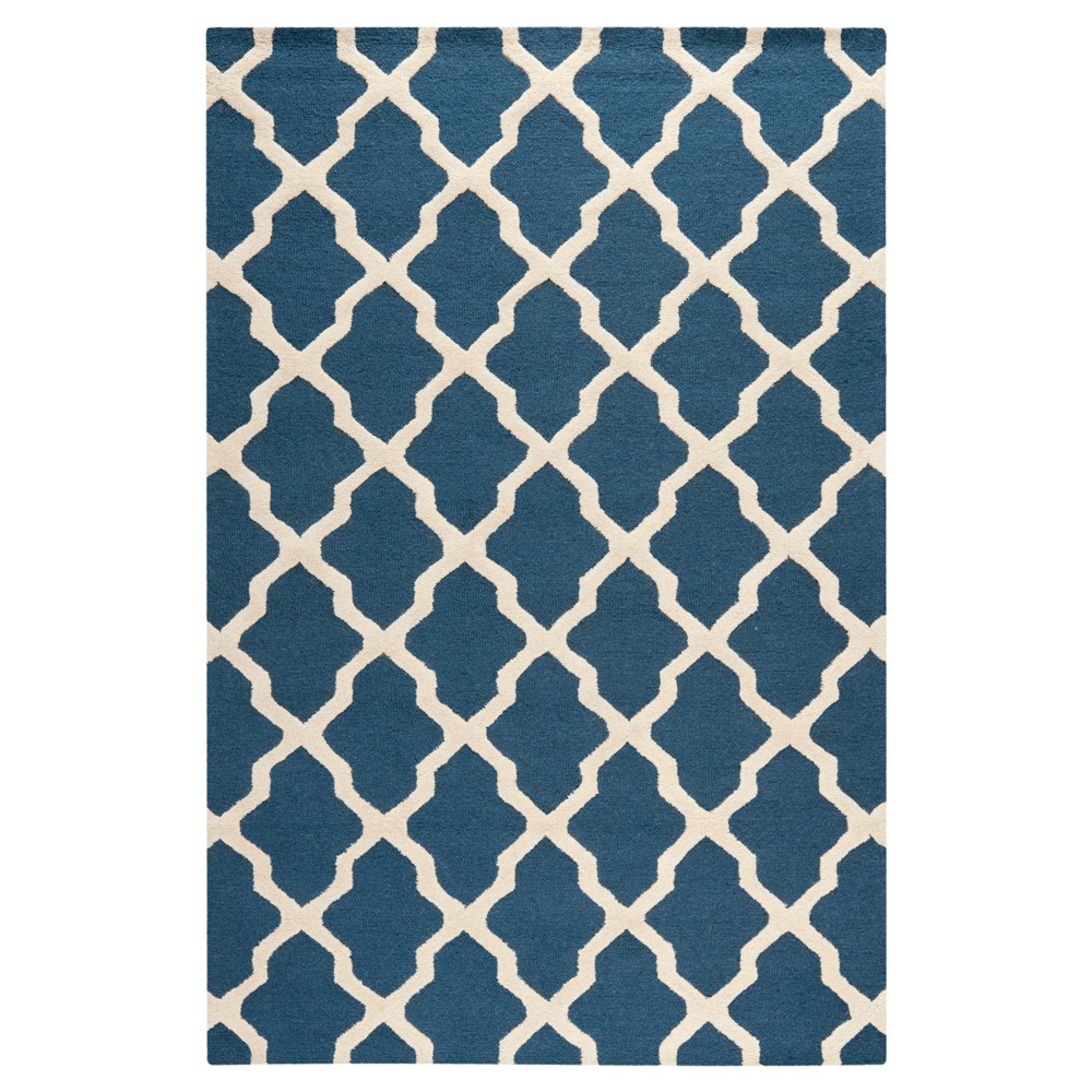 6'x9' Maison Textured Area Rug Navy Blue/Ivory - Safavieh