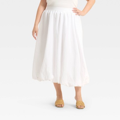 Women's Midi A-Line Skirt - A New Day™ White