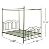 JUJABU Queen Size Metal Canopy Bed Frame with Sturdy 4-Post, No Box Spring Needed - 4 of 4