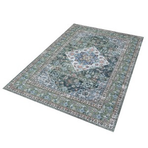 COZONY Washable Oriental Area Rug,Vintage Design Printed Floral Carpet,Stain Resistant Non Slip Rubber Back for Living Room Bedroom Dining Home - 1 of 4