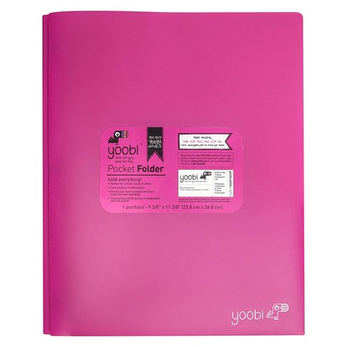 2 Pocket Plastic Folder With Prong Fasteners Pink - Yoobi™ : Target