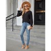Womens Crew Neck Long Sleeve Top Smocked Front Business Ladies Casual Blouses Tunic - 4 of 4
