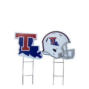 NCAA Louisiana Tech Bulldogs Logo and Helmet 2pk Yard Sign Set - 1 of 1
