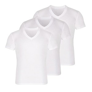 V Neck T Shirts for Men Rayon Made from Bamboo Tees Breathable Undershirts 3 Pack - 1 of 4