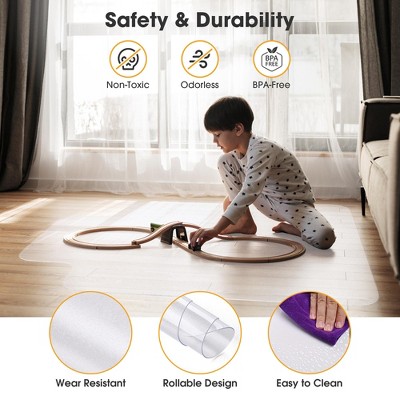Transparent PVC Hard Floor Protector Chair Mat Set of 2