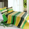 Slickblue Full/Queen, Cozy Hand-Stitched Reversible Quilt and Shams, Quilt Set, TC Fabric, Stripes, 3 Colors, 3 Piece - 4 of 4