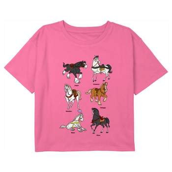 Girl's Disney Horses Diagram Crop T-Shirt