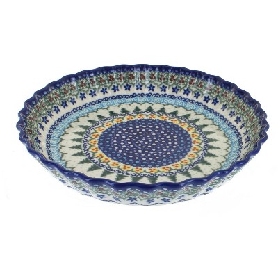 Blue Rose Polish Pottery 100 Vena Pie Plate