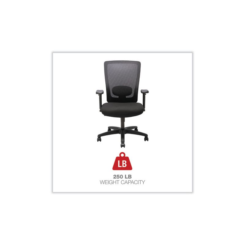 Alera Alera Envy Series Mesh High-Back Swivel/Tilt Chair, Supports Up to 250 lb, 16.88" to 21.5" Seat Height, Black, 4 of 8