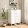 Wooden Dresser with 4 Drawer, Modern Dresser for Bedroom, Chest of Drawers with Wide Drawers & Metal Handles - 2 of 4