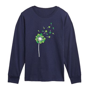 Boys' Instant Message Shamrock Dandelion Long Sleeve Graphic T