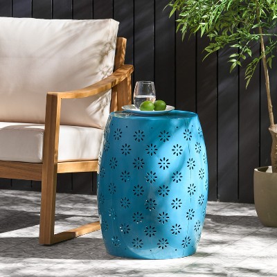 MOEPISY 15.75 inch Blue Side Table