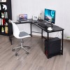 Costway L-Shaped Computer Desk Corner Workstation Study Gaming Table Home Office - image 4 of 4