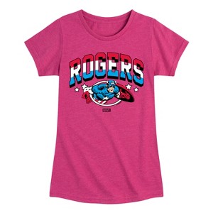 Girls' - Marvel - Captain America Rogers Fitted Short Sleeve Graphic T-Shirt - 1 of 4