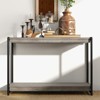 Brown Console Table, 40" Entryway Table, Slatted Style 2-Tier Sofa Table with Shelf, Farmhouse Rustic Console Tables for Entryway, Living Room - 2 of 4