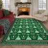 TackView Christmas Rug Washable, Non Slip Low Pile Christmas Tree & Floral Accent Carpet, for Living Room, Bedroom, Kitchen - 2 of 4
