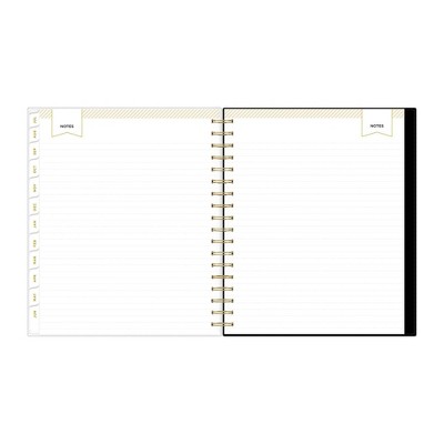 Day Designer 2024-25 Daily/Monthly Planner 10&#34;x8&#34; Wirebound Frosted Rugby Stripe Black_11