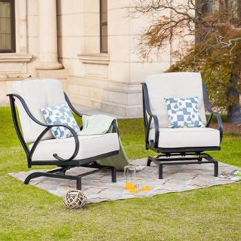 2pk Outdoor Rocking Chairs with Cushions - Lokatse