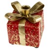 Northlight 4.5" Red Metal Gift Box Christmas Taper Candle Holder - 4 of 4