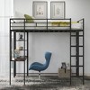 NicBex Full Size Bunk Bed with Desk Metal Frame Bed Frame with 2 Shelves, Full Length Guardrails and 2 Ladders, No Box Spring Required - 2 of 4