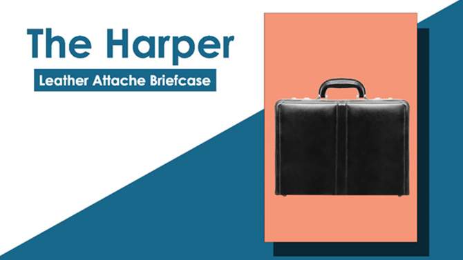 McKlein Harper Leather Expandable Attache Briefcase, 2 of 14, play video
