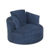 AENKYO 49" Compressible Round Chair, Corduroy Accent Chair with Cushioned Backrest 3 pillows No Assembly Required - 4 of 4