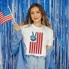 Simply Sage Market Women's Flag Peace Sign Short Sleeve Graphic Tee - 2 of 4