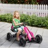 Aosom 12V Electric Go Kart for Kids, Outdoor Ride-On Toy with Forward Backward Drive & Adjustable Speed, Gift for Child 3-8 Years Old, Pink - 3 of 4