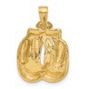 Black Bow Jewelry 14k Yellow Gold Polished Boxing Gloves Pendant - 3 of 4