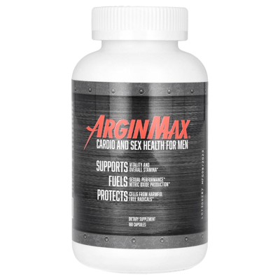 ArginMax L Arginine Nitric Oxide Supplement for Men - Oxygen & Blood Flow Support, Non GMO Nitric Oxide Booster - Larginine Supplements with Ginseng,