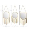 Farmhouse Metal Wall Mirror Gold Set of 3 - Olivia & May: Iron Frame, Novelty Shape, No Assembly Required - 3 of 4