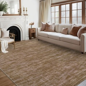 Machine Washable Area Rug With Non-Slip Backing Stain Resistant Easy Cleaning Indoor Carpet For Living Room Bed Dining Room Playroom Office - 1 of 4