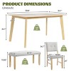 6 Piece Dining Room Table Set with Upholstered Chairs and Bench,Rustic Farmhouse Rectangular Table-The Pop Home - 3 of 4